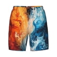 thumbnail image 4 of Lsque Mens Swim Trunks Red And Blue Waves Pattern - Bathing Suit Compression Liner - Beach Swim Shorts Swimwear - (S-3XL) - Stretch Quick Dry -Small, 4 of 9