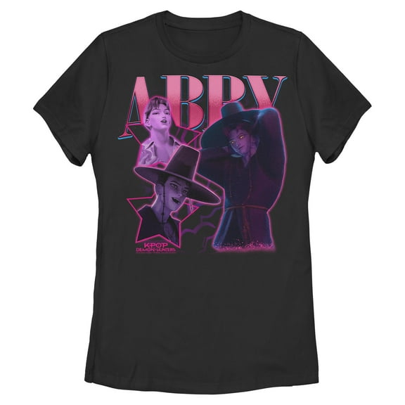 Womens KPop Demon Hunters Abby Saja Collage T Shirt