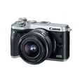 thumbnail image 2 of Canon EOS M6 Mirrorless Digital Camera +15-45mm Lens (Intl Model) (Silver) (1725, 2 of 3