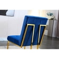 thumbnail image 6 of 2 Blue Velvet Dining Chair - Modern Gold Base, No Installation Required, Ready To Use Of 2 , Finish Blue, Required, 6 of 6