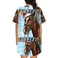 thumbnail image 3 of Bixox Women's Christmas Horse Printed Pajama Set 2 Piece Lounge Set Top and Shorts Soft Pajamas, Shorts with Pockets, 3 of 7