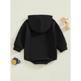 thumbnail image 5 of Aojekbee Baby Hooded Romper Long Sleeve Chest Pocket Solid Color Bodysuit Newborn Playsuit, 5 of 10