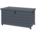 thumbnail image 1 of Coffre de Rangement de Jardin Imperméable Gris Foncé de 82 Gallons avec Roues et Couvercle - Contenant pour Patio Extérieur et Jardin - 47,2 Pouces x 24,4 Pouces, 1 of 7
