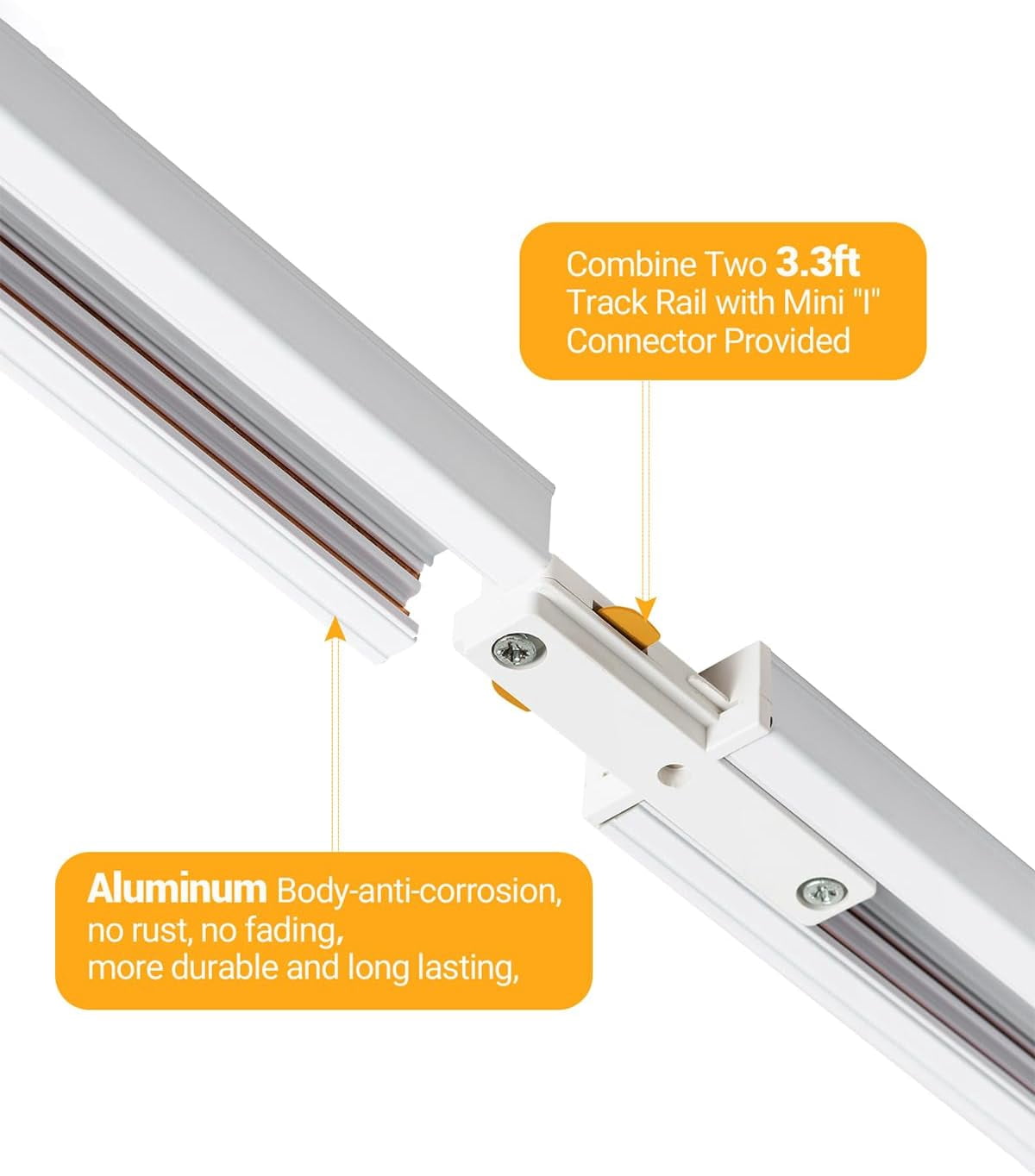 VANoopee 3-Color Zoomable 6 Light LED Track Lighting Kit with 6.6FT H Type Track Lighting Rail, Dimmable Modern Track Lighting Fixtures Ceiling Spotlight 10W 1000lm White