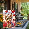 thumbnail image 4 of 2D plane, 1 2D plane Yorkshire Heart rose theme flag courtyard, vertical double-sided garden decoration of the flag, Yorkshire heart garden flag, indoor and outdoor decoration Valentine's Day garden, 4 of 5