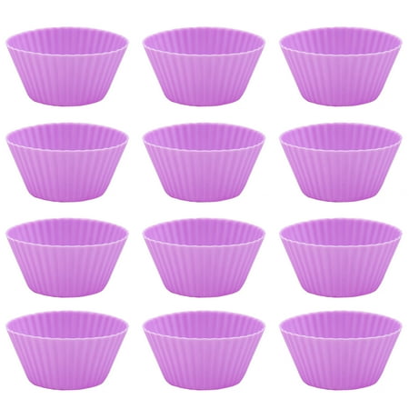 

Naturegr 12Pcs Round Stackable Muffin Cups Bakeware Silicone Baking Molds Party Favors