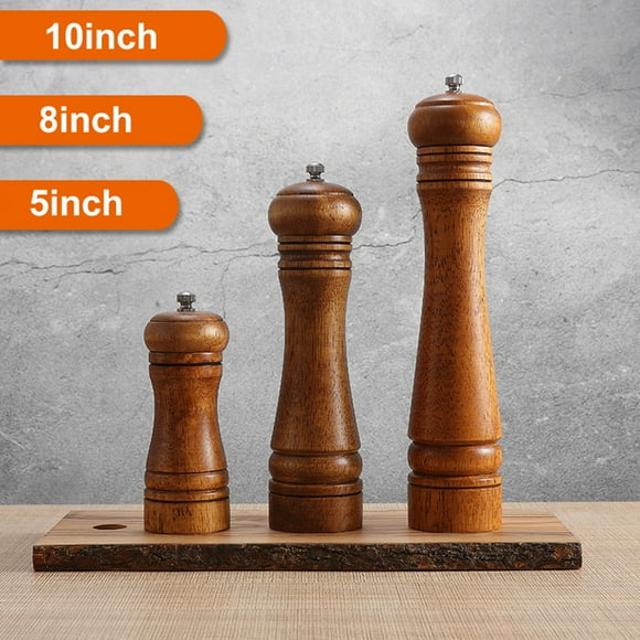 Zootealy Wood Pepper Mill Pepper Grinder Salt Shaker Adjustable Grinding Ceramic Rotor Kitchen Tools 5" 8" 10"