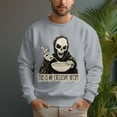 thumbnail image 4 of Men's 330g 100% Cotton Skull Pattern Dropped Shoulder Crew Neck Sweatshirt, 4 of 15