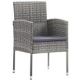 thumbnail image 2 of vidaXL 7 Piece Garden Dining Set Grey and Black Poly Rattan and Steel, 2 of 5