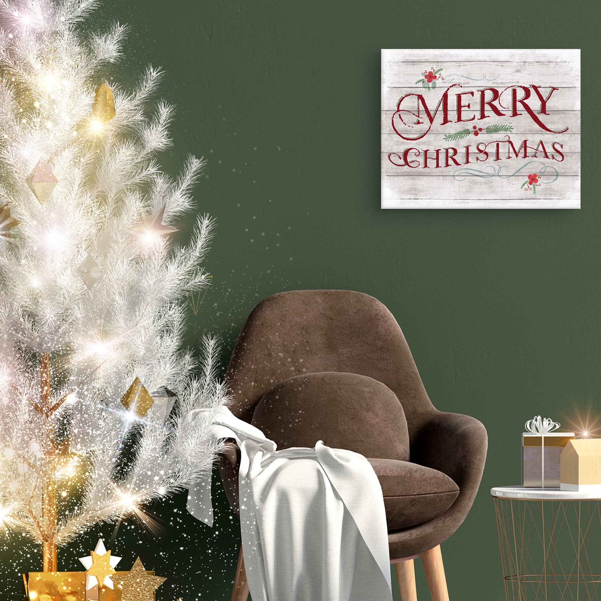 Merry Christmas by Amanda Murray Christmas Canvas Art Print