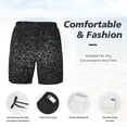 thumbnail image 3 of Balery Black And White Dotted Bañador para hombre, shorts de playa de secado rápido con entrepierna y forro de compresión-Large, 3 of 6