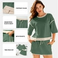 thumbnail image 3 of SHEWIN Womens Matching Sets Outfits for Women 2 Piece Sets Skirt Sets Summer Short Sleeve Top Travel Outfits Casual Lounge Sets, 3 of 9