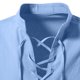 thumbnail image 5 of Blusa y camisa de manga larga con cuello alto para hombre, de algodón y lino, con cuello alto y corbata, de manga larga, estilo pulóver, blusa, blusa de algodón y lino para hombre., 5 of 8