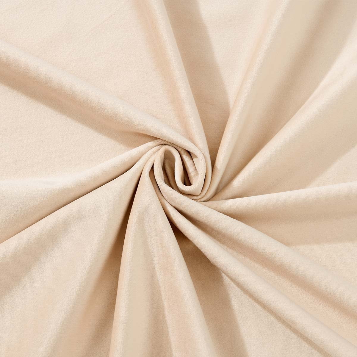 Sheetsnthings Velvet Heavyweight Grommet Top Window Curtains, Set of 2 (52"Wx96"L) Solid Panels, Beige