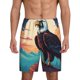 thumbnail image 1 of Balery Cartoon Iceberg Bald Eagle Pantalones cortos de pijama de punto de algodón para hombre con cinturilla y bolsillos-Small, 1 of 6