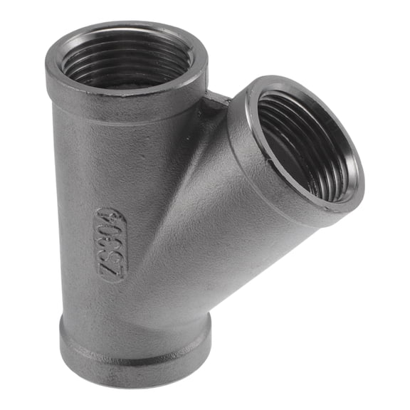 Unique Bargains 304 Stainless Steel Pipe Fittings 1" BSPT Y Shaped Tees 45 Degree Adapter 1 Pc