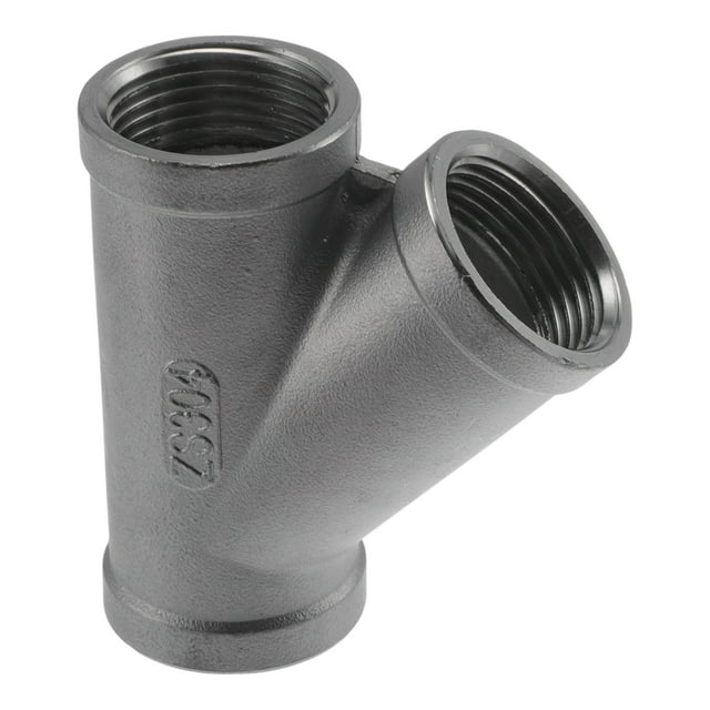 Accesorios de tubería de acero inoxidable 304 Unique Bargains 1" BSPT Tees en Y adaptador de 45 grados 1 Pc