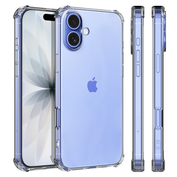 For Apple iphone 17 Clear Case, Ebizware Non-Yellowing Shockproof Slim Cell Phone Case Full Body Protective Soft TPU Cover for iPhone 17 6.3" - Crystal Clear