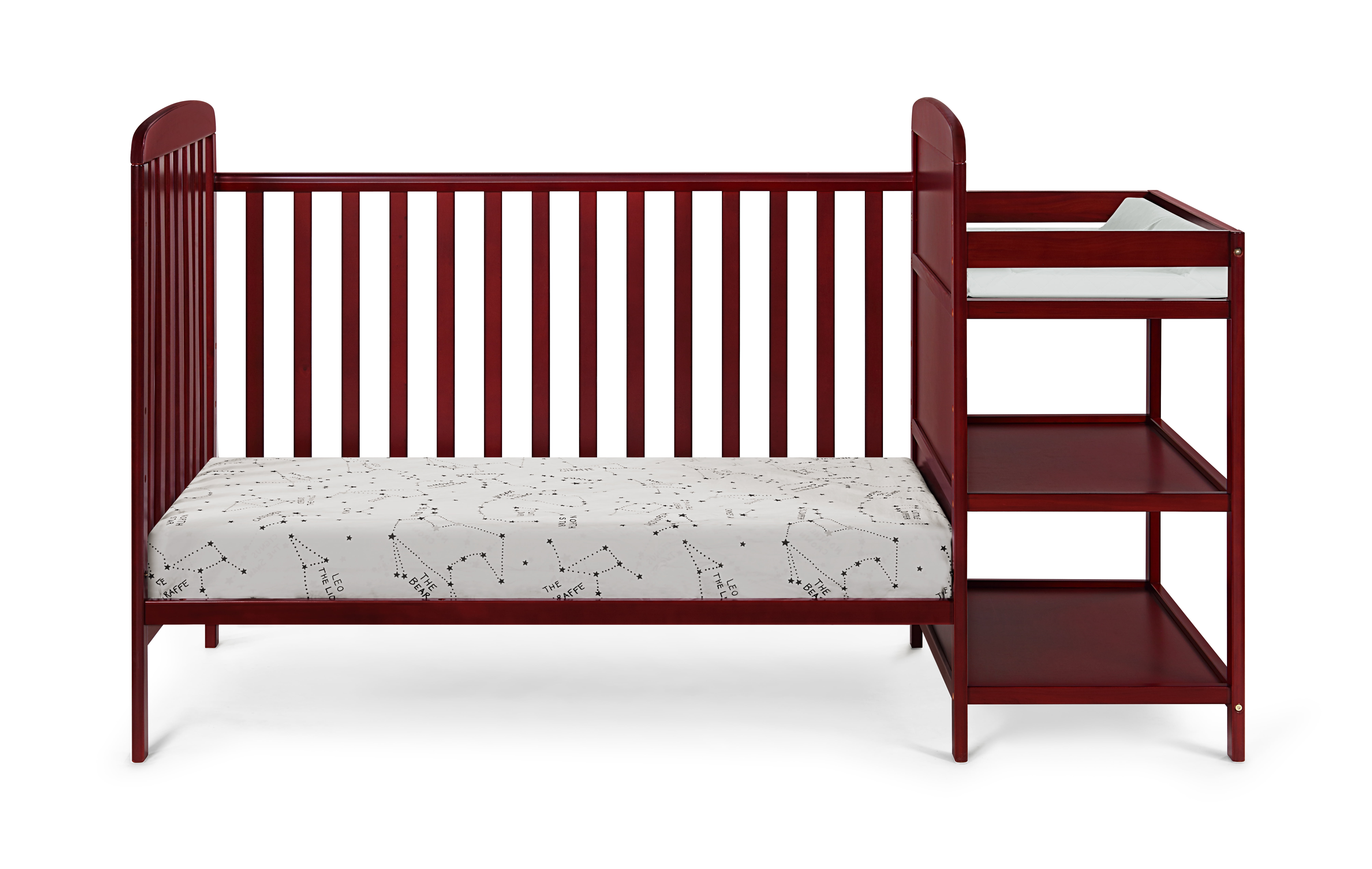 Suite Bebe Ramsey 3-in-1 Convertible Crib & Changer Combo in Cherry