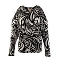 thumbnail image 4 of Women's Paisley Double Strap Cold Shoulder Shirt Top, 4 of 4