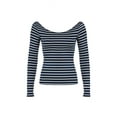 thumbnail image 6 of Elippeo Women's Off Shoulder Tops Slim Striped Long Sleeve Casual T-Shirt for Fall Streetwear, 6 of 8
