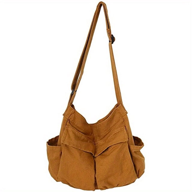 Bolso Vintage de lona para mujer, bolsos grandes de hombro para adolescentes, bolsos de mensajero, bolso informal para mujer, bolso cruzado