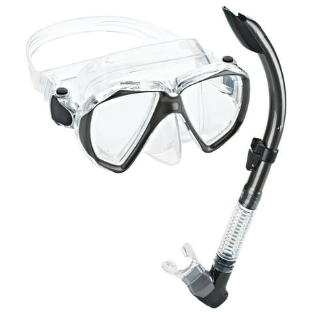 Phantom Aquatics Velocity Scuba Snorkeling Mask Snorkel Set, Titanium