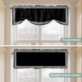thumbnail image 4 of Black Geometric Tie Up Valance Curtains for Windows, Kitchen Curtains Window Shades, Country Farm Traditional Chinese Tile Light Filtering Roman Curtain Valances for Bedroom/Bathroom/Cafe 60"x18", 4 of 9
