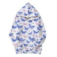 thumbnail image 1 of FAOWME Sweat à Capuche à Manches Longues Imprimé Papillon pour Filles Blanc 7-8 Ans, 1 of 3