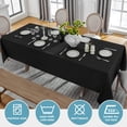 thumbnail image 5 of VidaFete Rectangle Tablecloth 60 x 84 inch Polyester Table Cloth 1 Pack, Resistant Wrinkle Dining Table Cover for Dinning Party (Black), 5 of 7