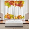thumbnail image 2 of Ambesonne Rowan Kitchen Curtains, Autumn Branches Border, 55"x45", Yellow Orange Lime Green, 2 of 3