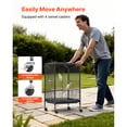 thumbnail image 5 of KFFKFF Bird Cage, 18 x 18 x 30 inch, Open Flat Top Design, Durable Wrought Iron Construction with Perches, Removable Tray, Feeders, and Wheels, Suitable for Parrots, Blue Tits, Cockatiels, Canaries, 5 of 9