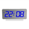 thumbnail image 1 of Advancent Despertador LED Digital recargable despertador dormitorio cabecera termómetro Snooze espejo decoración relojes multifuncionales Decoración del hogar Pantalla azul, 1 of 6