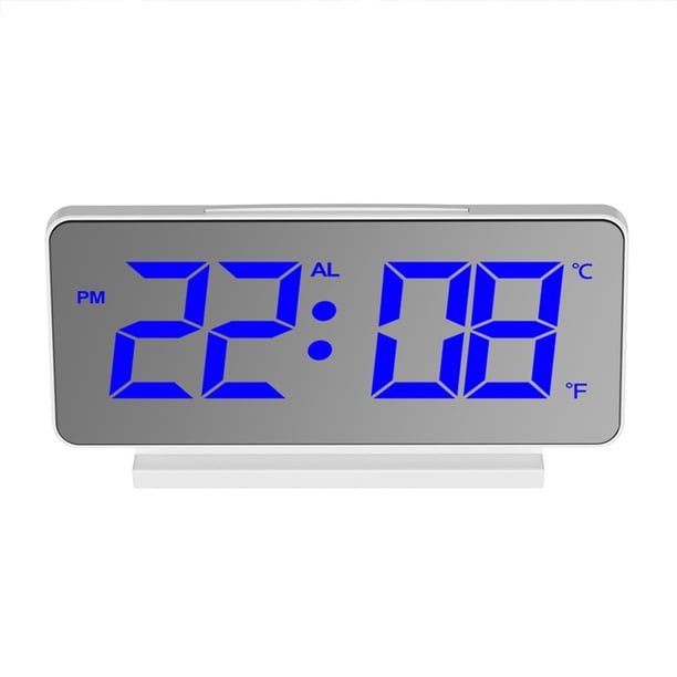 Despertador LED Bearachild espejo Multifuncional pantalla azul