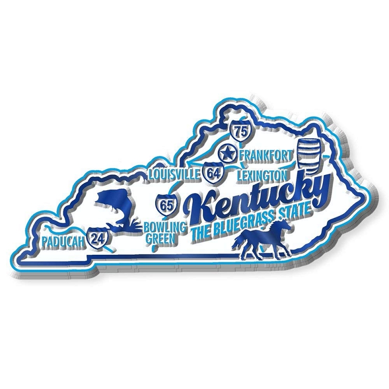 Kentucky the Bluegrass State Premium Map Fridge Magnet - Walmart.com - Walmart.com