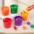 thumbnail image 1 of Ovzne Children's Early Education Fruit And Vegetable Color Classification Cup Color Cognition Focus Fine Motor Training Puzzle Toy On Clearance, 1 of 3