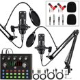 thumbnail image 1 of Paquete de equipos de podcast Brvomussy para 2 personas con interfaz de audio, 1 of 7