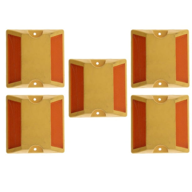 Marcador de carretera reflectante de 5 piezas Macarena Amarillo, duradero, Reflector de señalización vial