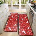 thumbnail image 4 of Kitchen Rugs Sets Of 2,Red Christmas Reindeer and Snowflake Pattern Anti Fatigue Kitchen Mat Rugs Non Slip Washable,Decorative Kitchen Floor Mats for Kitchen,Sink,Laundry,17"x47"+17"x47", 4 of 5