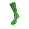 thumbnail image 2 of Green and Dark Beige Geometric Socks from the Sock Panda (Adult Large), 2 of 5