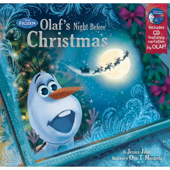 Frozen Olaf's Night Before Christmas Book & CD, (Hardcover)
