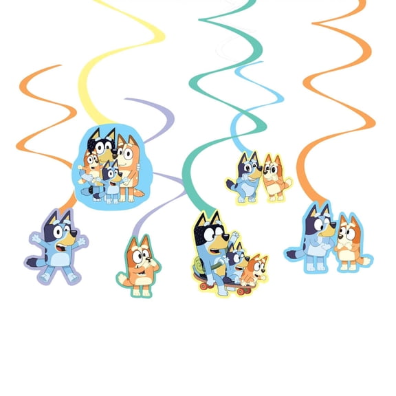 Bluey Paper Hanging Swirl Decorations (12pcs)