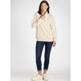 thumbnail image 5 of Time and Tru Women's Mock Neck Henley Pullover Sweatshirt, Sizes XS-XXXL, 5 of 6