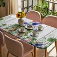 thumbnail image 3 of Spring Easter Table Cloths for 3 Foot Rectangle Tables, Purple Floral Summer Botanical Vintage Patio Waterproof Elastic Fitted Tablecloths, Washable Rectangular Table Cover for Camping, 3 of 8