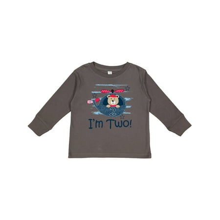 

Inktastic 2nd Birthday Boys 2 Year Old Bear Gift Toddler Boy Girl Long Sleeve T-Shirt