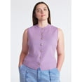 thumbnail image 2 of Scoop Women's and Women’s Plus Mockneck Sweater Vest with Gold Tone Buttons, Midweight, Sizes XS-4X, 2 of 6