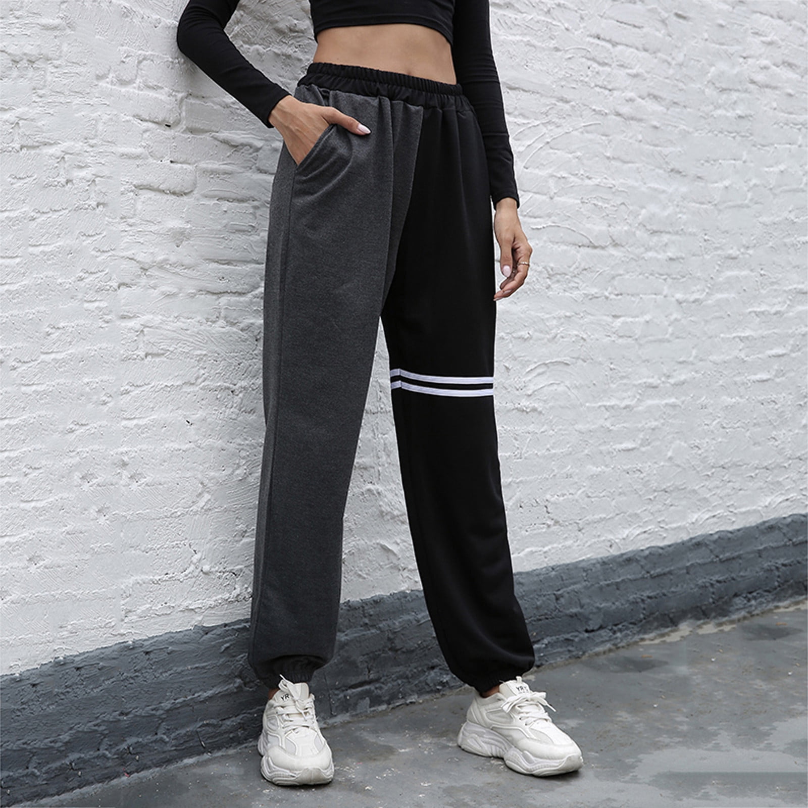 Black track pants womens hot sale