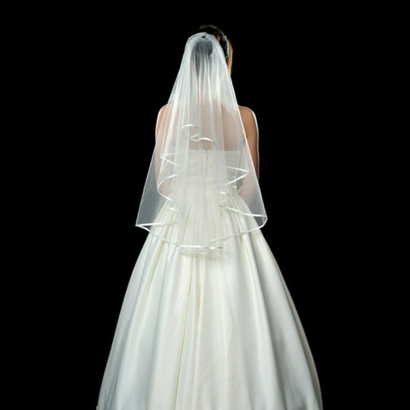 WHAMVOX  Bridesmaid Comb Double Veil Tulle Lace Ribbon Miss