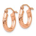 thumbnail image 2 of 14k Rose Gold Small Tube Hoop Earrings Round Classic Oval, 2 of 7