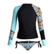 thumbnail image 3 of Traje De Baño De Manga Larga Para Mujer, Traje De Baño De Bloque De Color, Traje De Baño Estampado De Cuello Redondo Suave A La Moda Yuarrent OD016131-08, 3 of 6
